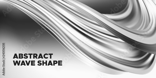 Monochrome Abstract Fluid Background.
