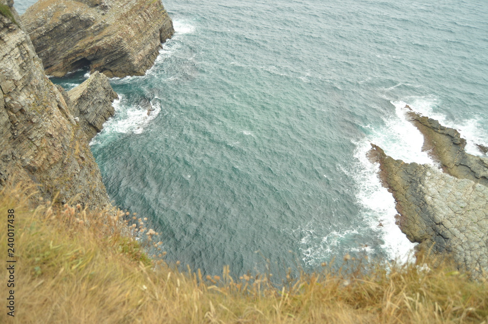 Set Of Beautiful Cliffs At Cabo De Vidio. July 30, 2015. Landscapes, Nature, Travel. Cudillero, Asturias, Spain.