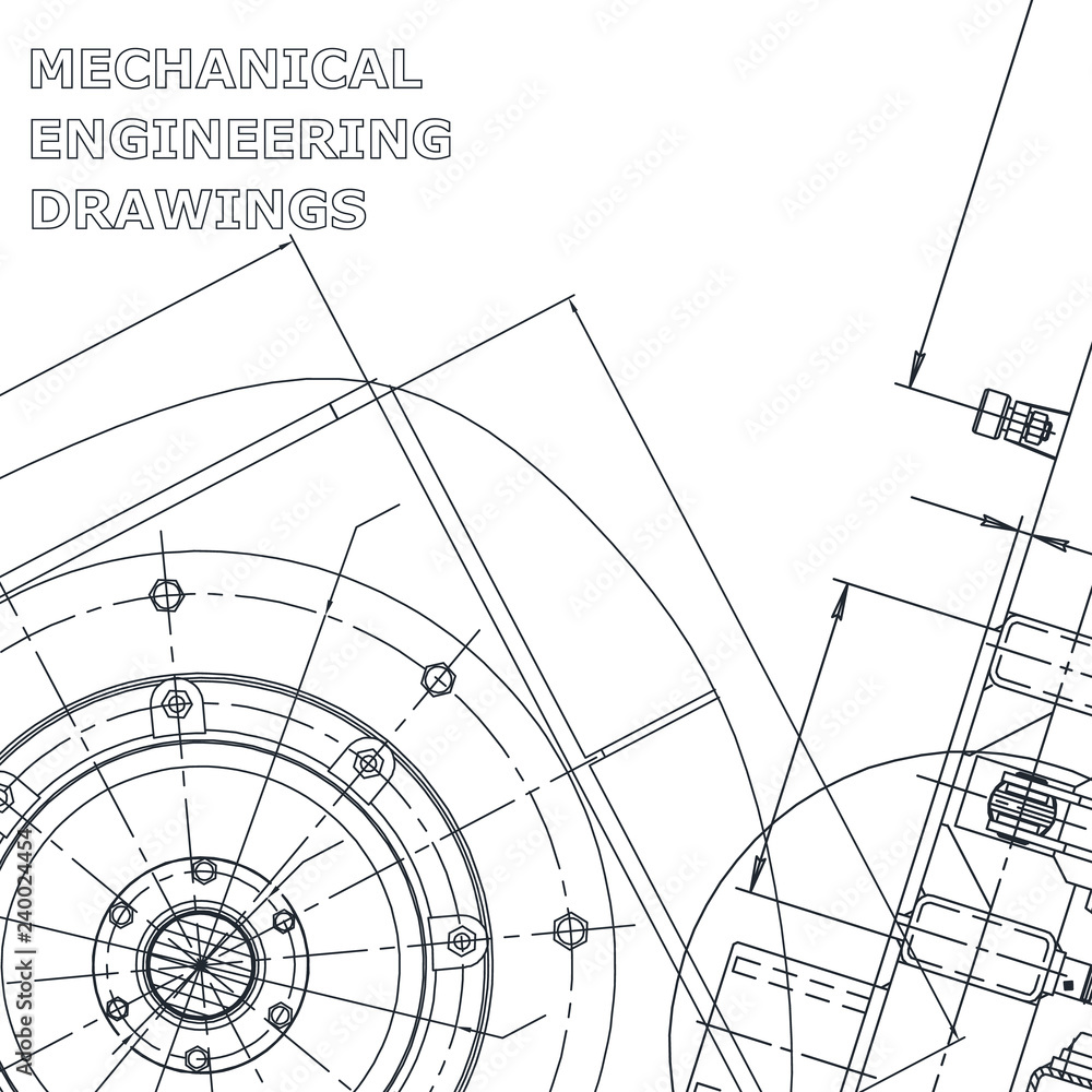 Corporate Identity. Blueprint. Vector engineering illustration. Cover, flyer, banner, background. Mechanical engineering