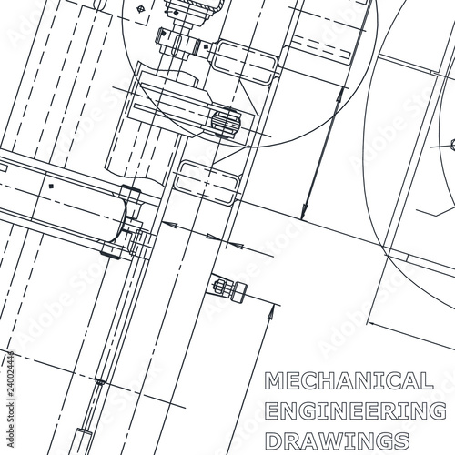 Corporate Identity. Blueprint. Vector engineering illustration. Cover, flyer, banner, background. Instrument-making drawings. Mechanical