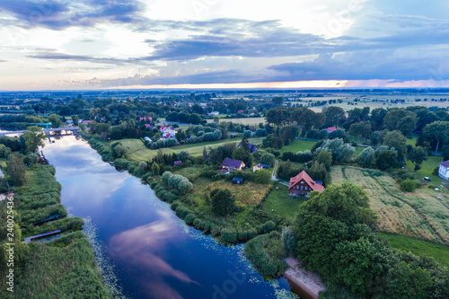 Fototapeta Naklejka Na Ścianę i Meble -  Przemyslaw Szkarpawa River Aerial