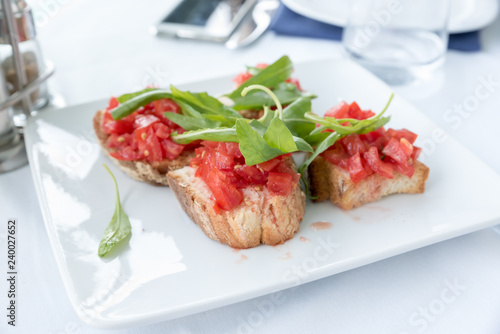 Bruschetta with tomato and basil