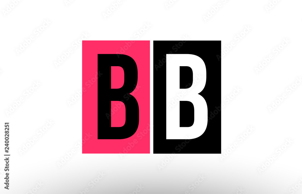 pink black white alphabet letter bb b b logo combination icon design pink black white alphabet letter bb b b logo combination icon design