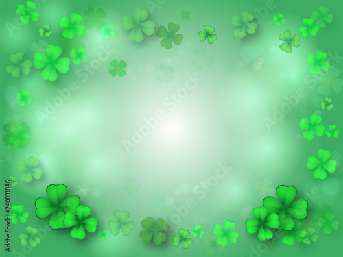 Saint Patric green background with clover