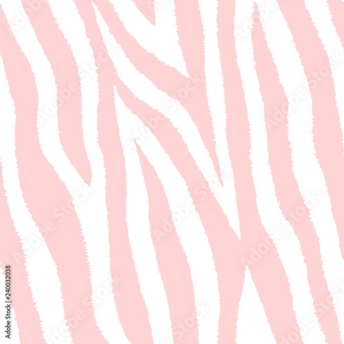 Seamless pattern with pastel pink zebra fur print. Animal leather wallpaper. Vector illustration. 
