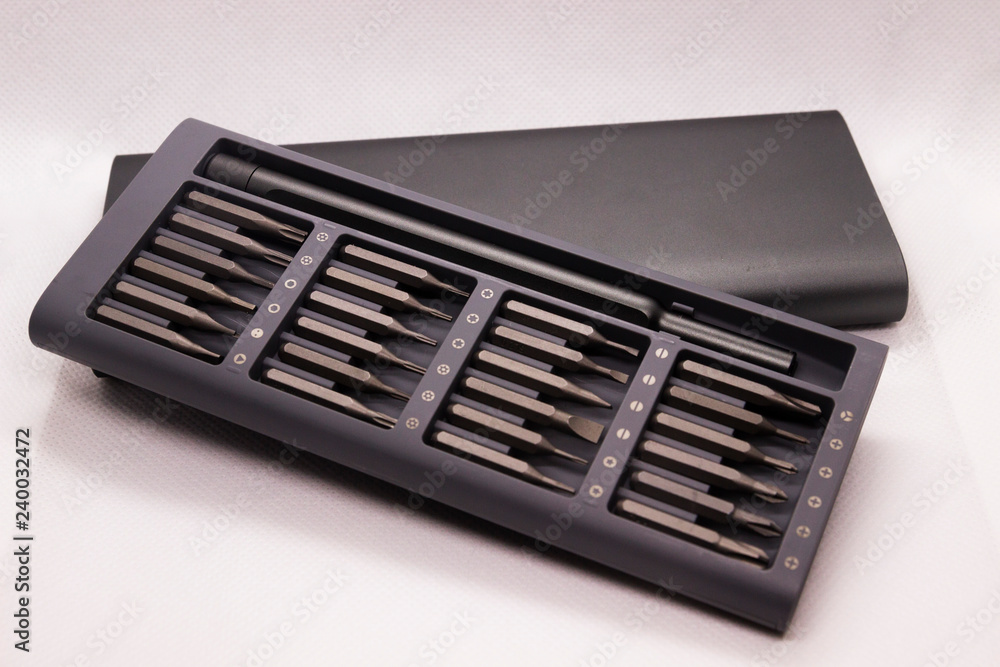 Set of heads for screwdriver (bits) with screwdriver Set of heads for screwdriver (bits) with screwdriver