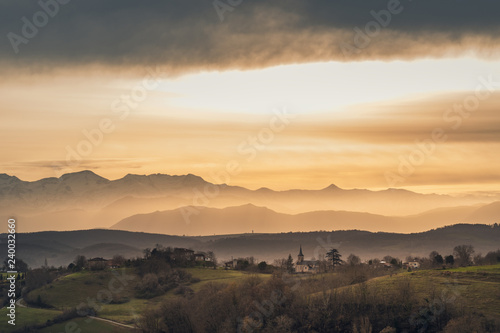 coucher de soleil sur les Pyrénées