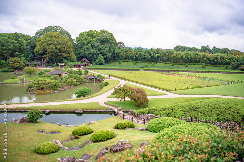 後楽園 美しい庭園風景 後楽園 美しい庭園風景