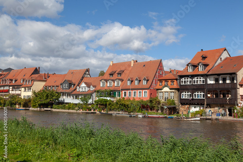 Häuser an der Regnitz, Klein Venedig, Bamberg, Deutschland