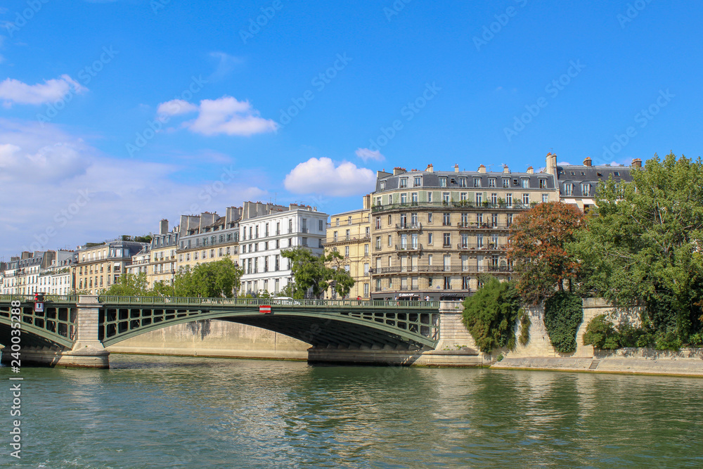 view of paris from the seine