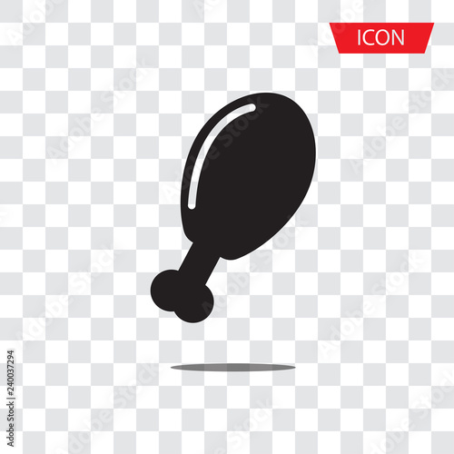 Chicken leg vector icon isolated on white background.