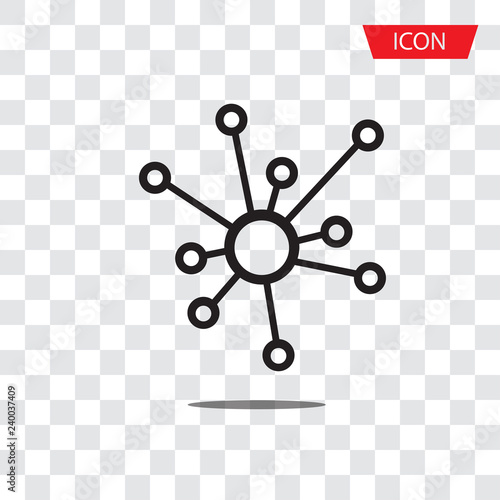 Hub network connection icon for app web logo banner poster icon - Vector