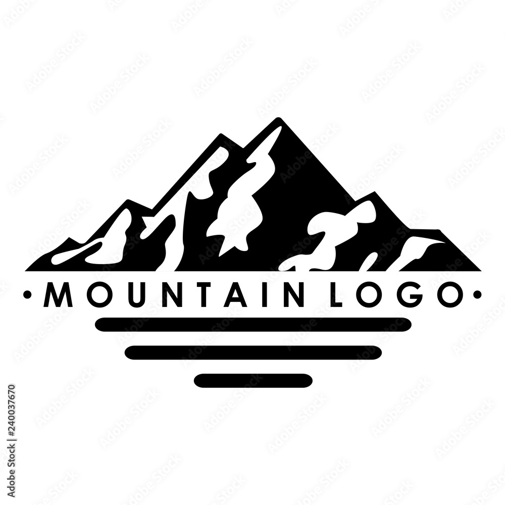 Logo Mountains vector icon, Mountains - vector logo template illustration. Outdoor adventure creative badge sign. Graphic design element. Mountain illustration, outdoor adventure .