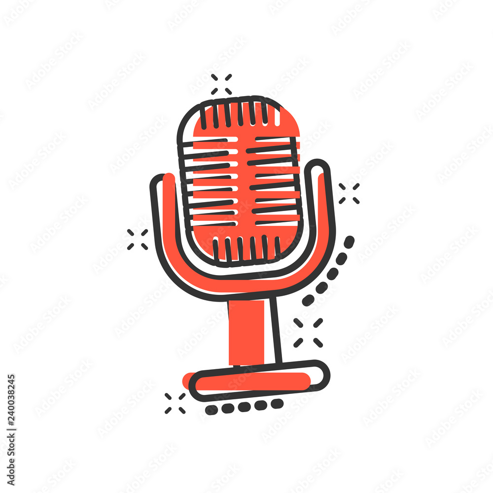Cartoon Old Microphone