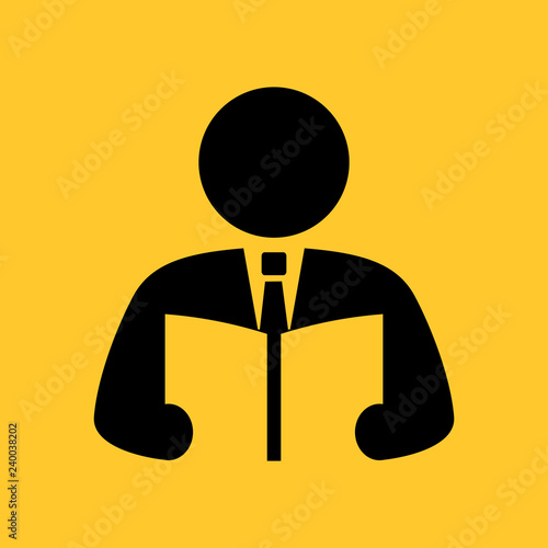 Reading man vector icon