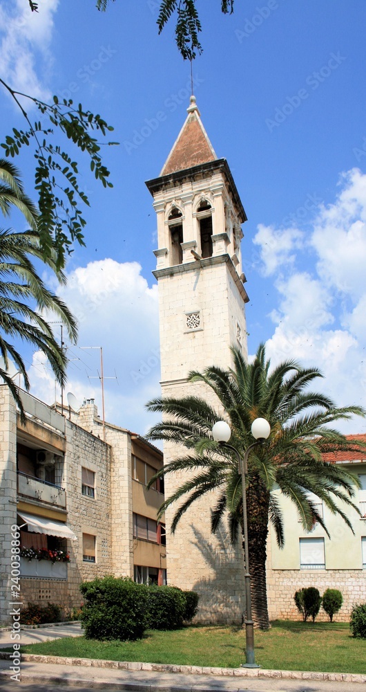 church tower in Trogir, Croatia