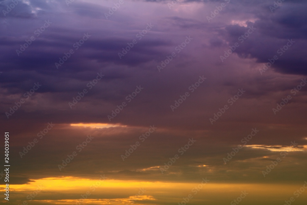 wonderful toned sunset or sunrise partially cloudy sky for using in design as background.