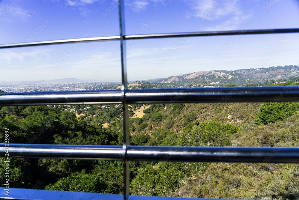 Fototapeta premium inside at cable car view San Francisco bay area