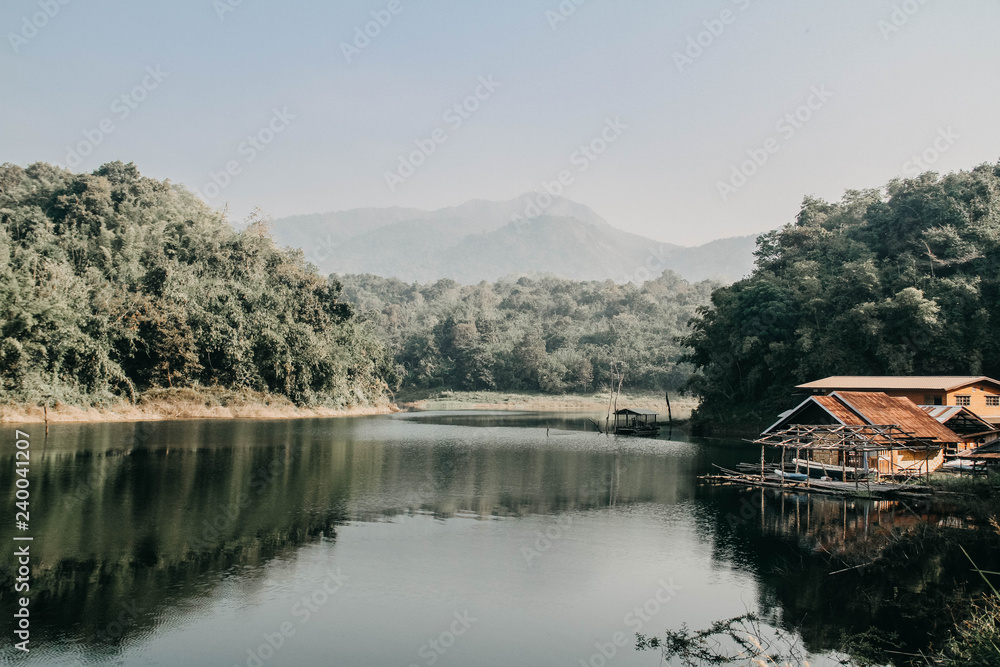 Fototapeta premium bridge over lake