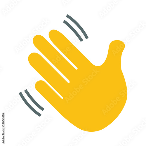 Waving hand emoji vector