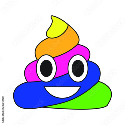 Rainbow poop emoji