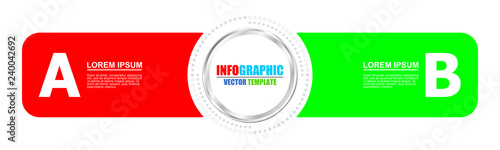 Editable infographic vector template for business presentation, diagram, workflow concept with 2 options