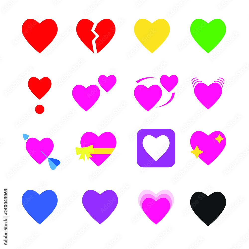 set of heart emojis