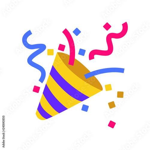 Party popper emoji vector photo