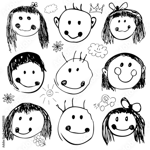 Happy kids set