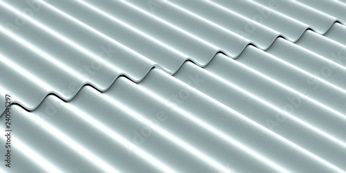 Asbestos cement roofing sheets background. 3d illustration