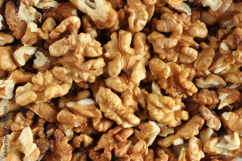 Big shelled walnuts background