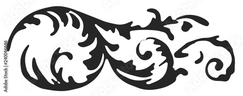 Vintage floral decoration design element #isolated #vector