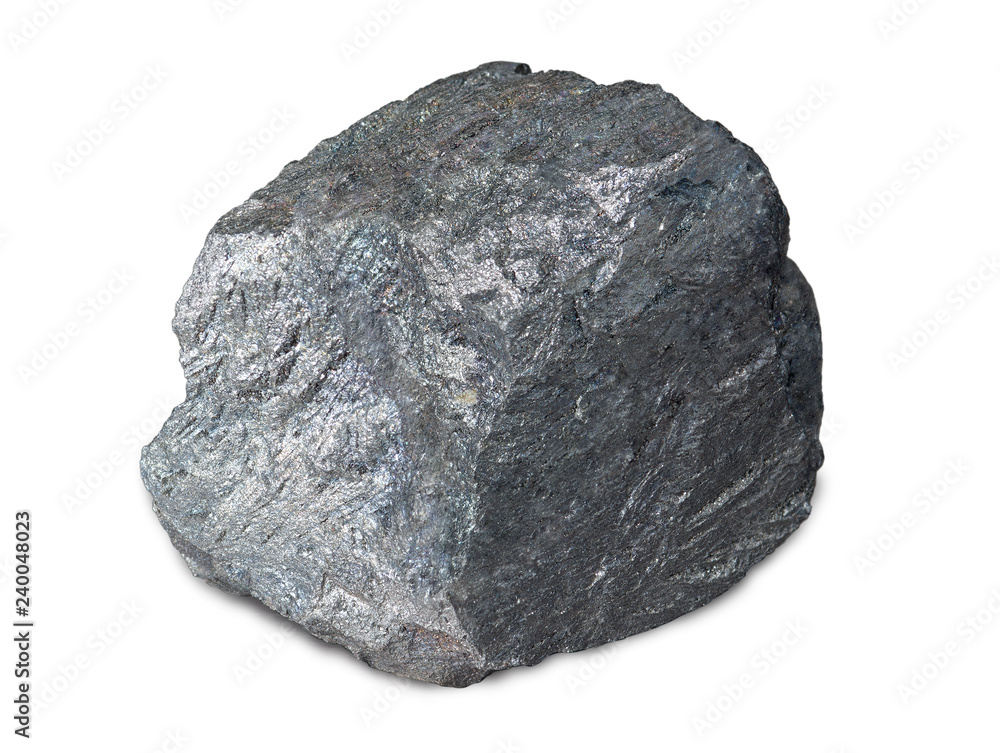 Sample of iron ore mineral isolated on white background. Sample of iron ore mineral isolated on white background.