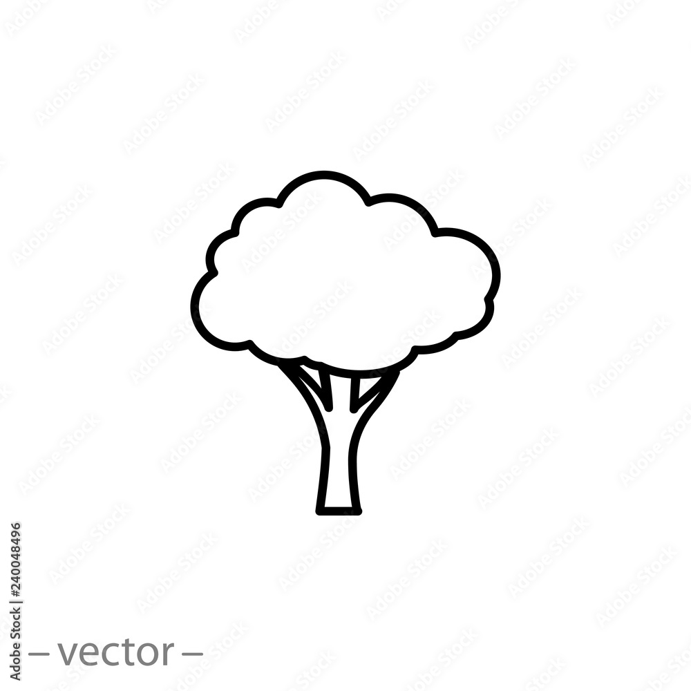 Tree symbol, icon, linear sign vector illustration of Eps10