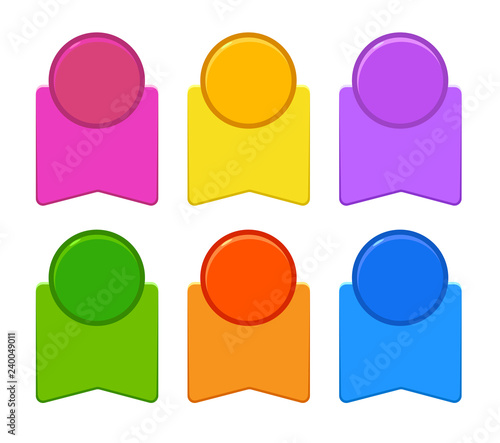 vector set of isolated multi-colored labels for web