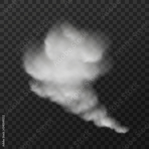 Vector illustration of white smoke stack on transparent background