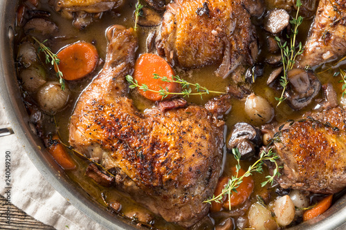 Fotografie Homemade French Coq Au Vin Chicken