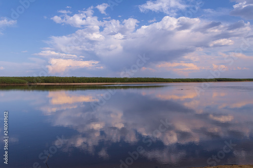 Beautiful clouds over the river