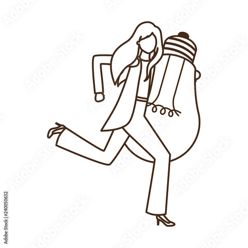 Businesswoman with lightbulb avatar character