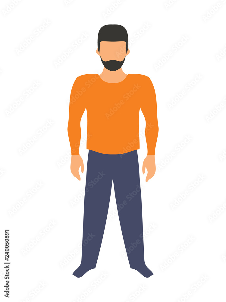 Man. Young man. A silhouette without a face. Vector stock illustration flat design