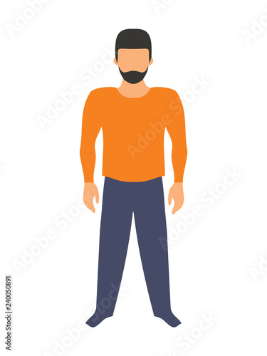 Man. Young man. A silhouette without a face. Vector stock illustration flat design