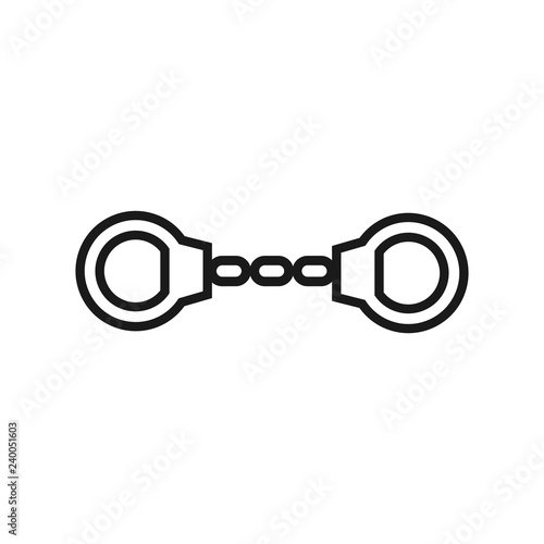 Handcuffs outline vector isolated on white background. Simple vector.