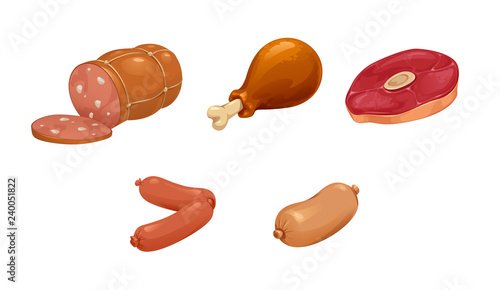 steak meat dish ham bratwurst sausages chicken leg food