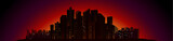 vector illustration of silhouette of the city at night