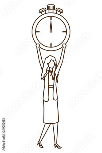 businesswoman with clock avatar character photo