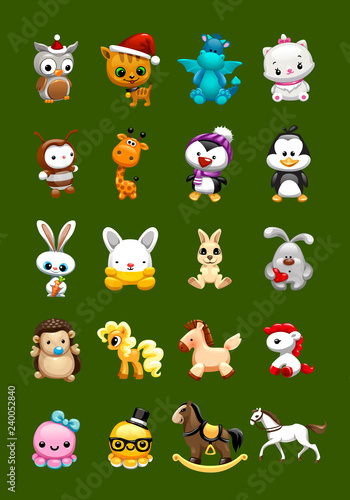 Vector set of cute funny animals