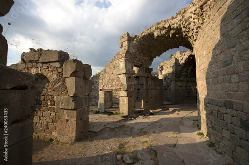 BERGAMA, Izmir / TURKEY - OCTOBER 23, 2016 : The ancient healing center of Roman empire - Asklepion