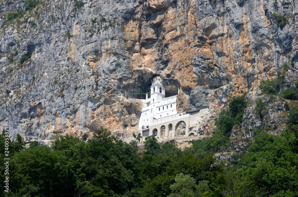 The monastery of Ostrog in the rocks / Montenegro