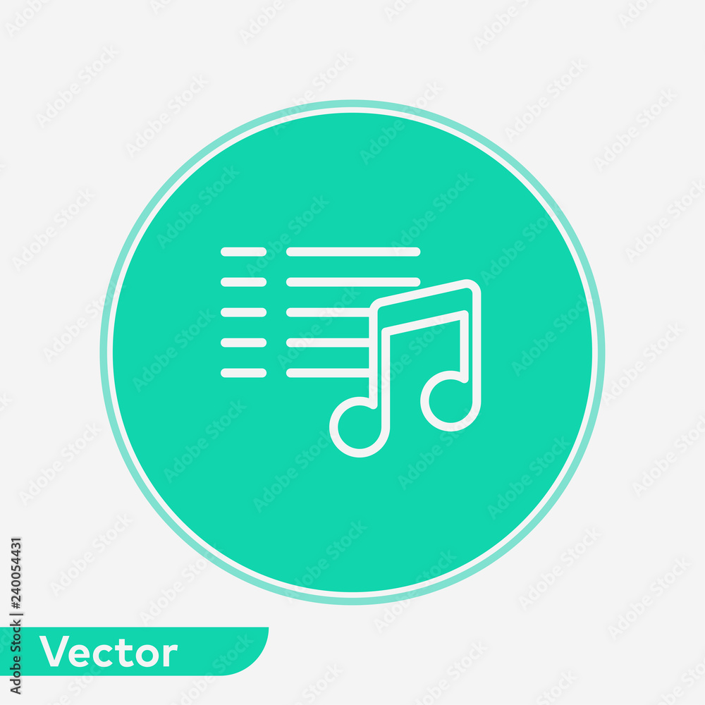 Music playlist vector icon sign symbol Music playlist vector icon sign symbol
