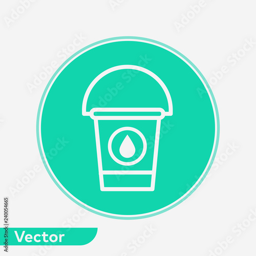 Water bucket vector icon sign symbol